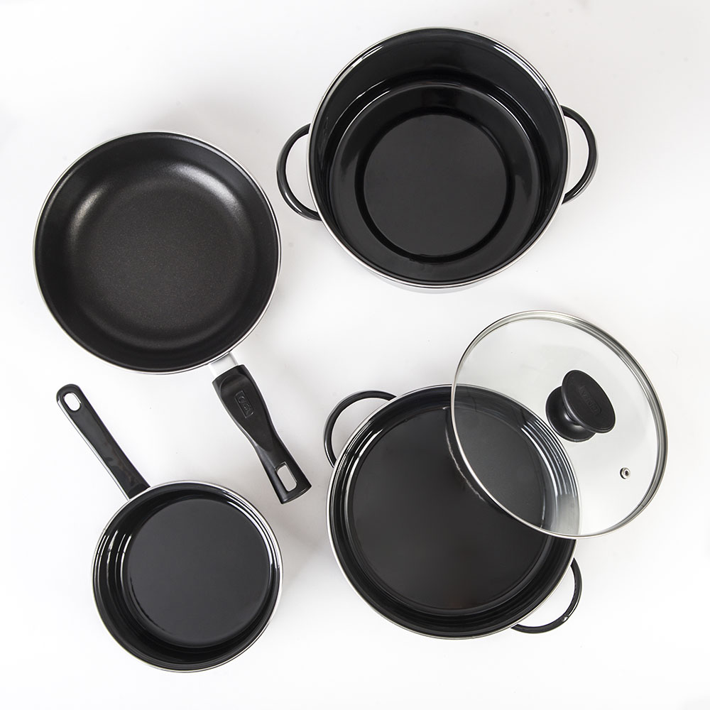 Batería de Cocina Cinsa Novacero 5 piezas Tapa de Vidrio Negro (318198